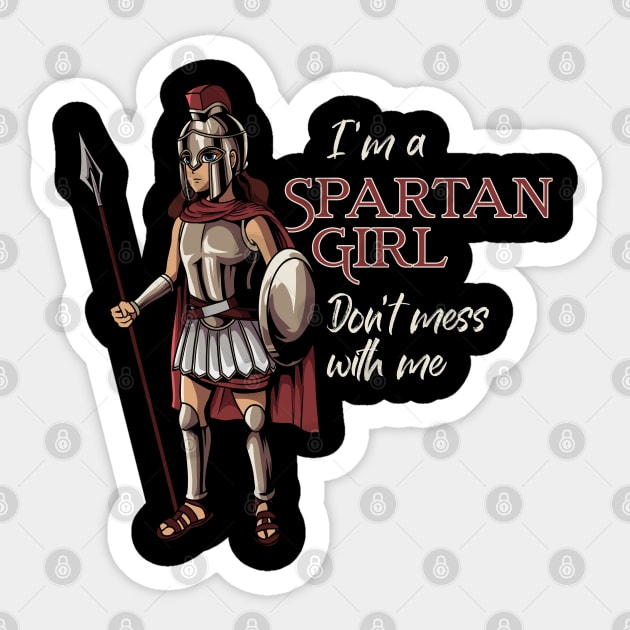 Sparta Warrior - I am a Spartan girl Sticker by Modern Medieval Design
